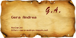Gera Andrea névjegykártya